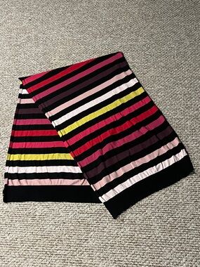 Sonia Rykiel Striped Scarf in Black, Pink, Red & Yellow